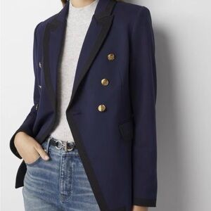 White House Black Market Navy Blazer with Gold Buttons